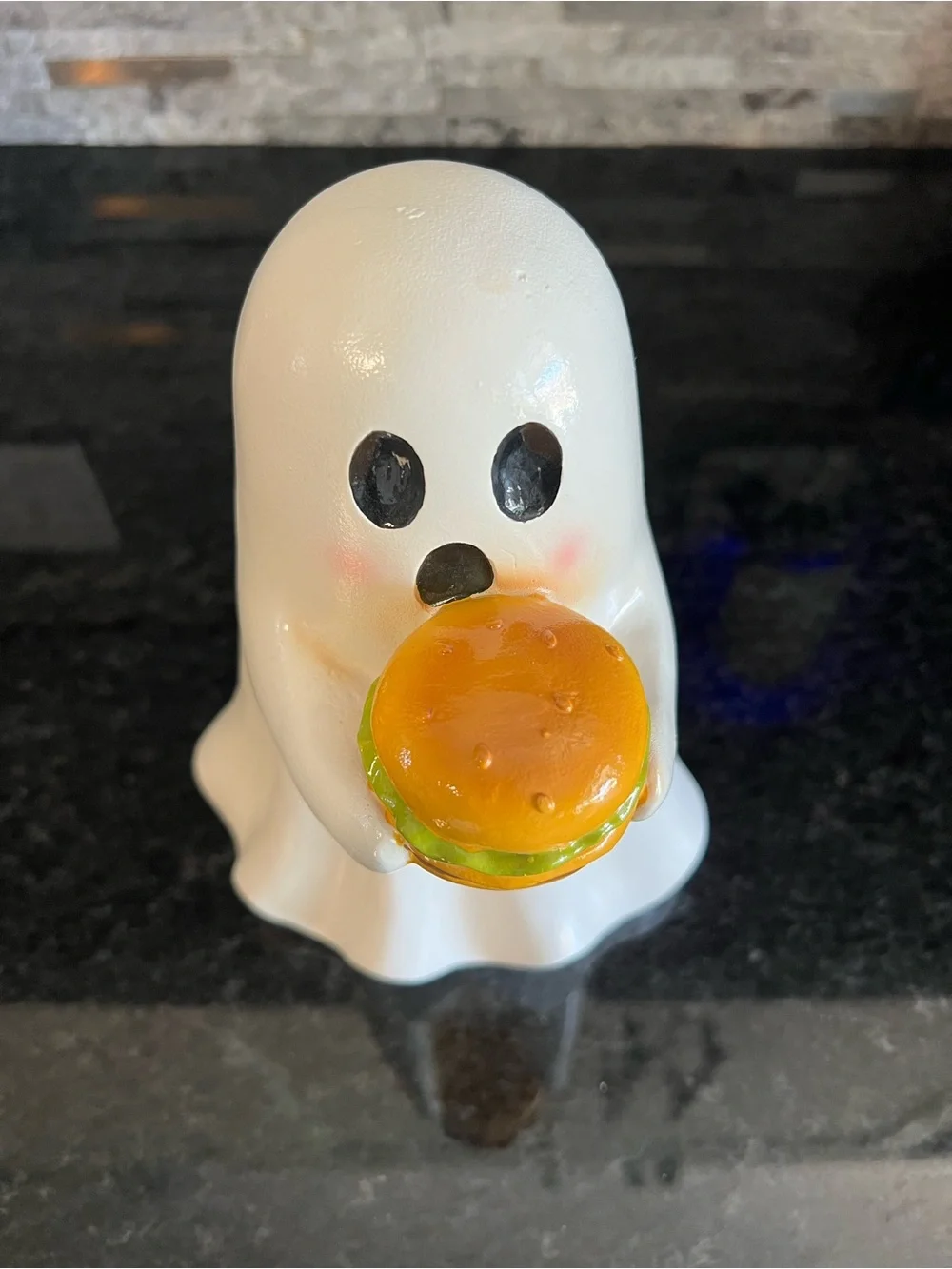 SO CUTE!! Halloween GHOST Holding CHEESEBURGER